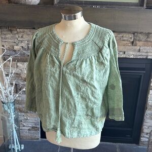 Magaschoni Sage Embroidered Blouse